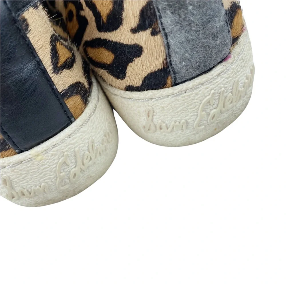 Sam Edelman Becker Cow Hair Leopard Print Slip On Sneakers Size 8 - Picture 5 of 6